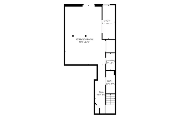 First floor plan with dimensions