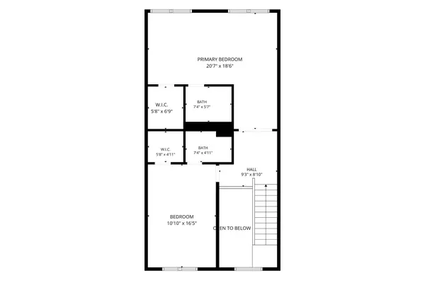 Third floor plan with dimensions