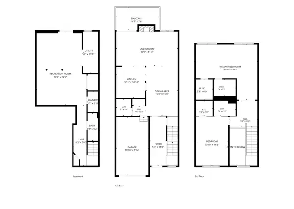 All floors plan with dimensions